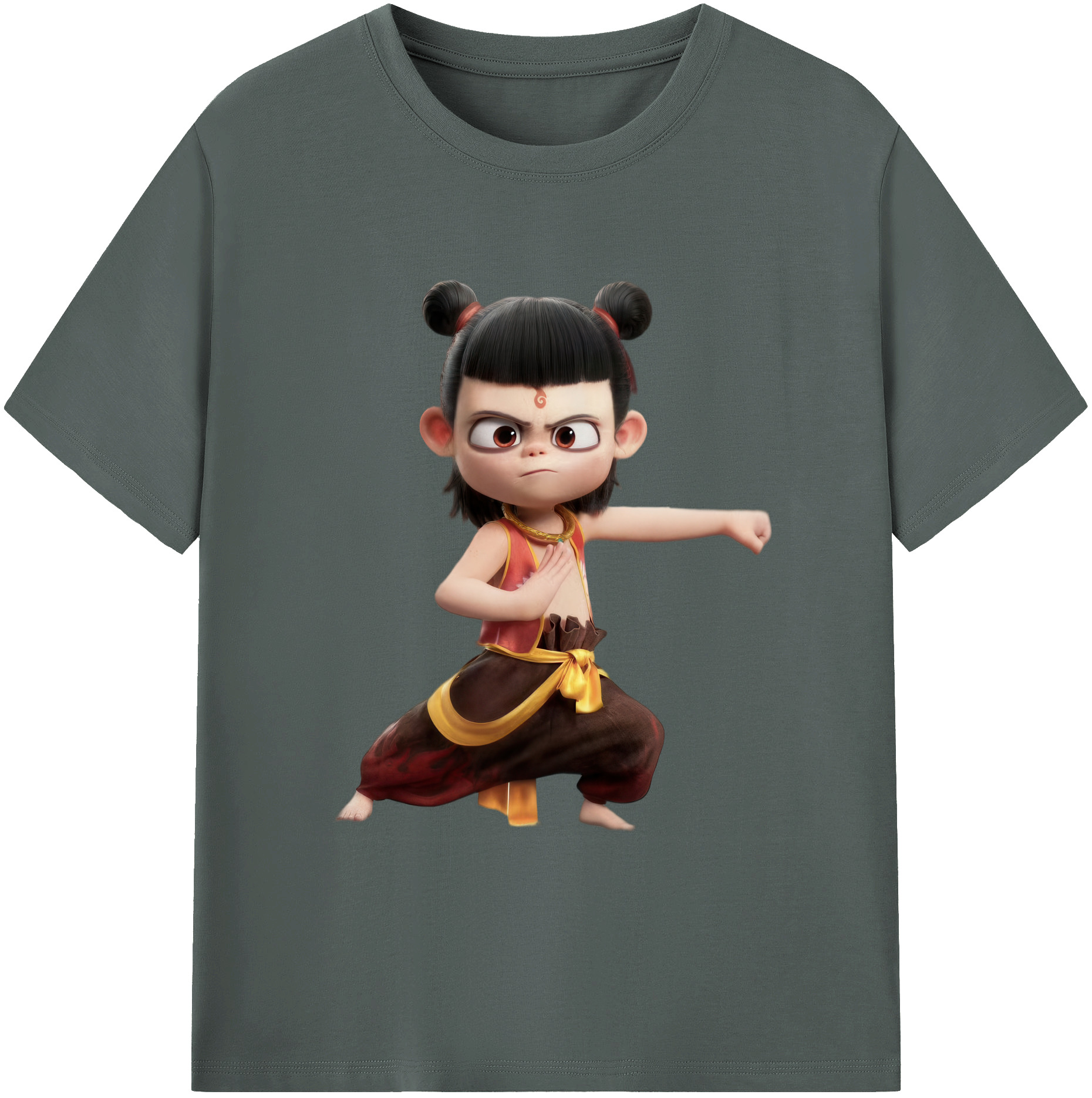 （画像用） Ne Zha 2 ナタ 魔童の大暴れ 綿100％ メンズ半袖Tシャツ｜肌触りやわらか＆通気性